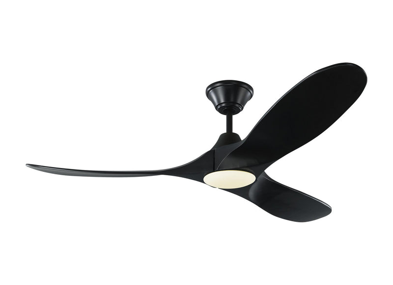 Maverick II LED Ceiling Fan in Matte Black with Black Blade