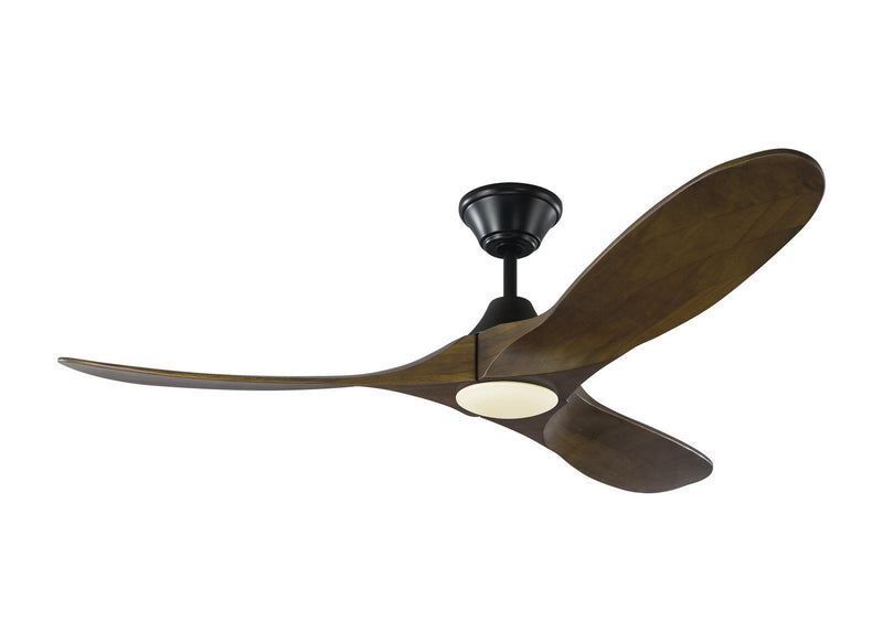 Maverick II LED Ceiling Fan in Matte Black with Dark Walnut Blade