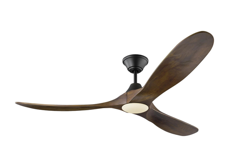 Maverick LED Ceiling Fan in Matte Black with Dark Walnut Blade