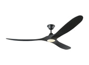Maverick Max LED Ceiling Fan in Matte Black with Black Blade