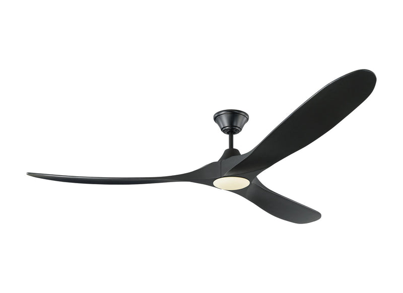 Maverick Max LED Ceiling Fan in Matte Black with Black Blade