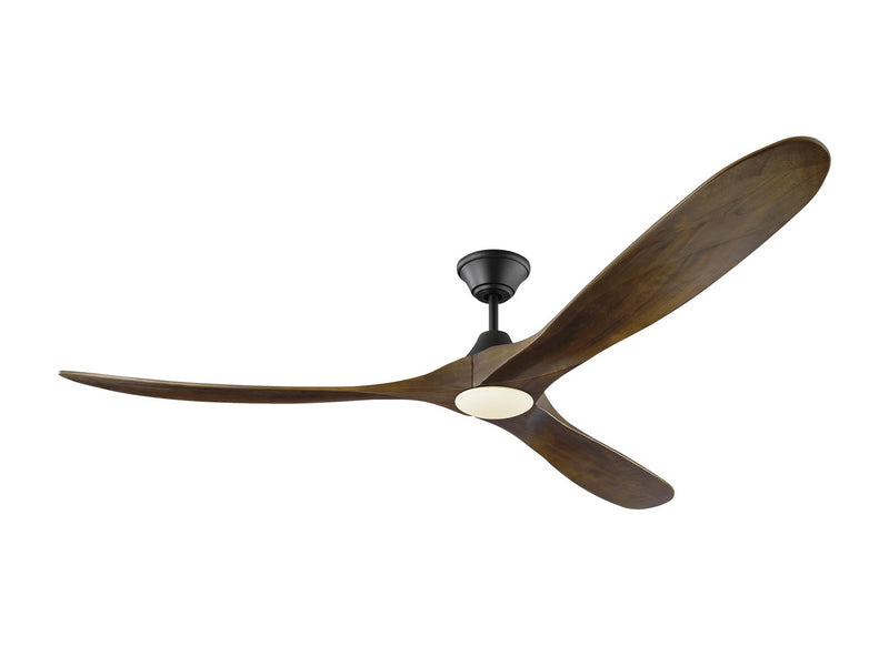 Maverick Max LED Ceiling Fan in Matte Black with Dark Walnut Blade