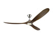 Maverick Max LED Ceiling Fan in Brushed Steel with Dark Walnut Blade