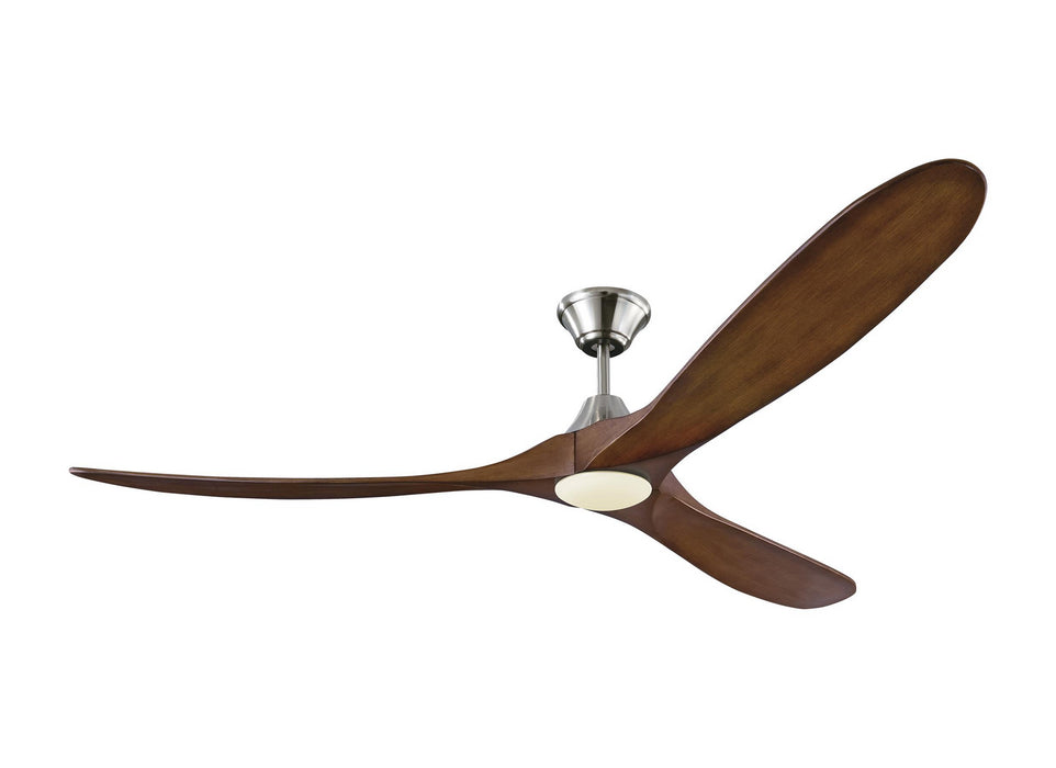 Maverick Max LED Ceiling Fan in Brushed Steel with Dark Walnut Blade
