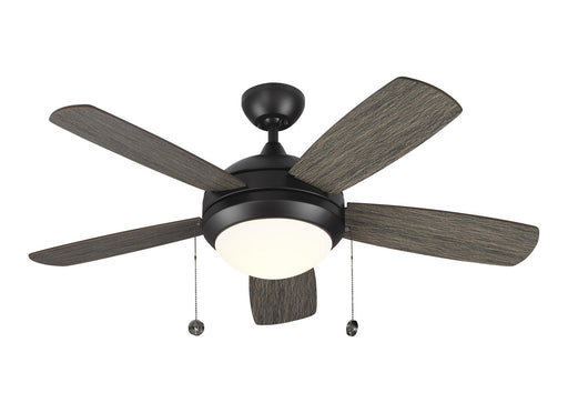 Discus Classic II Ceiling Fan in Aged Pewter / Matte Opal with Light Grey Weathered Oak Blade