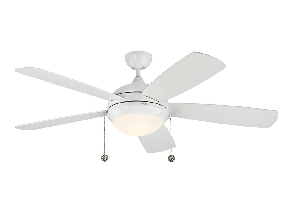 Discus Classic Ceiling Fan in White / Matte Opal with White Blade
