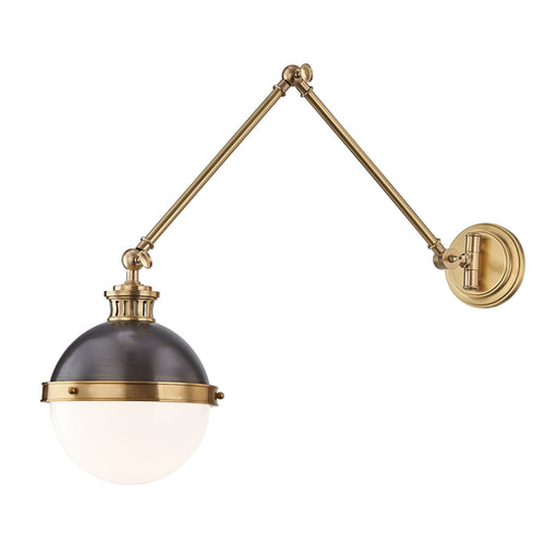 Latham 1 Light Swing Arm Wall Sconce in Aged/Antique Distressed Bronze