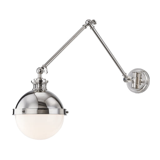 Latham 1 Light Swing Arm Wall Sconce in Polished Nickel