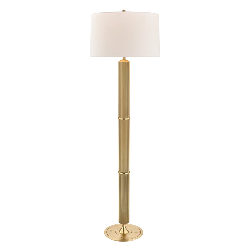 Tompkins 1-Light Floor Lamp in Aged Brass - Lamps Expo