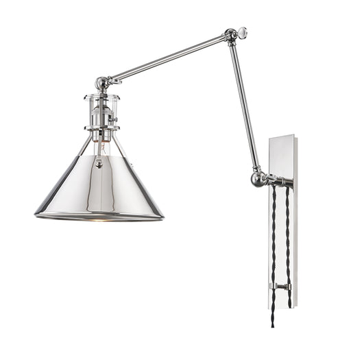 Metal No.2 1 Light Swing Arm Wall Sconce in Polished Nickel