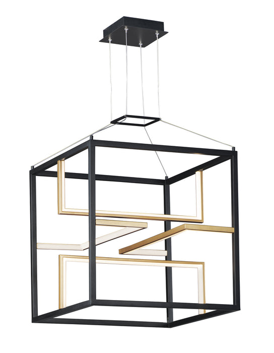 Chamber LED Pendant in Black / Gold - Lamps Expo