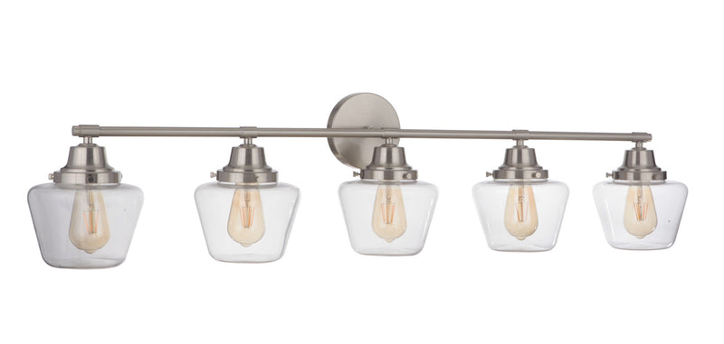 Essex Five Light Vanity in Brushed Polished Nickel