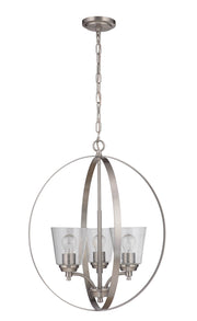 Tyler Three Light Foyer Pendant in Brushed Polished Nickel