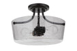 Tyler Two Light Semi Flush Mount in Flat Black