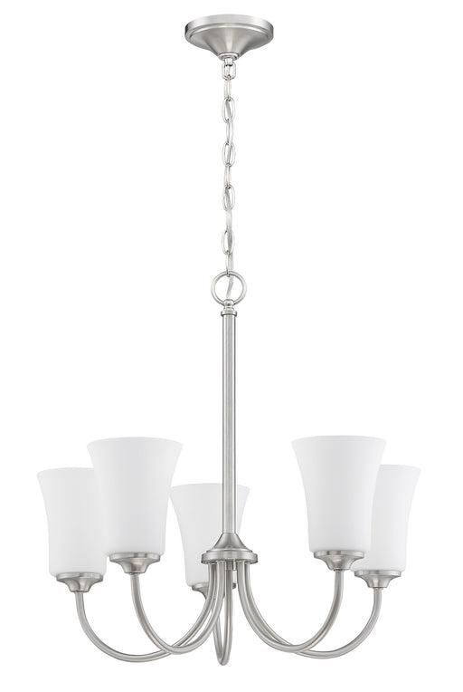 Gwyneth Five Light Chandelier in Brushed Polished Nickel