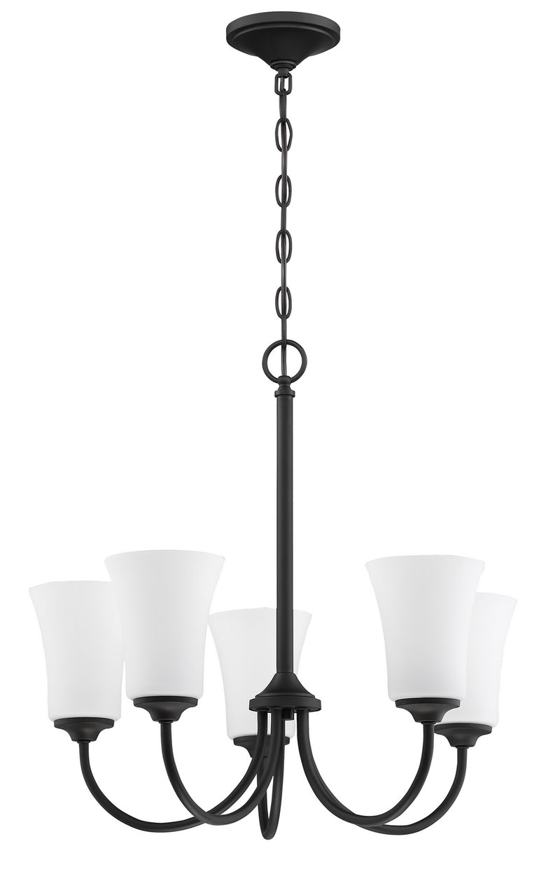Gwyneth Five Light Chandelier in Flat Black