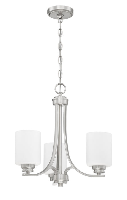 Bolden Three Light Chandelier in Brushed Polished Nickel