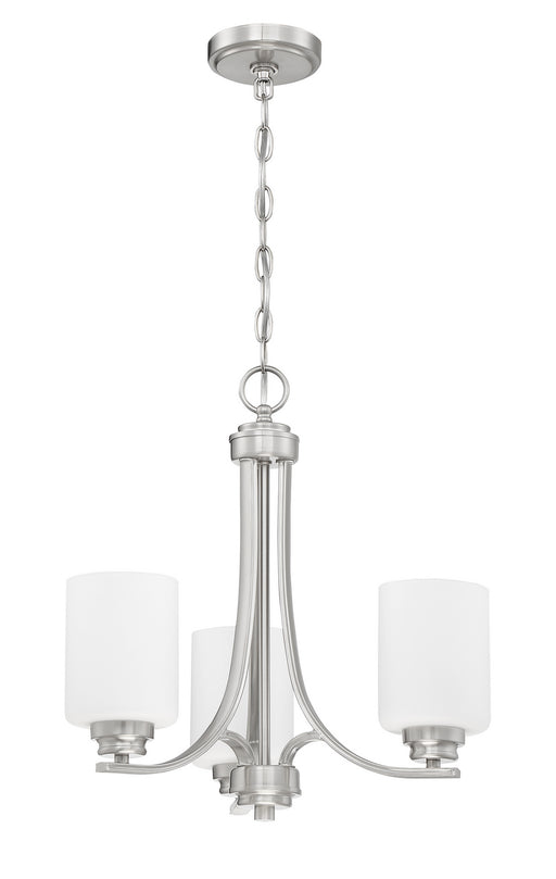 Bolden Three Light Chandelier in Brushed Polished Nickel