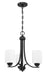 Bolden Three Light Chandelier in Flat Black