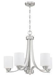 Bolden Five Light Chandelier in Brushed Polished Nickel