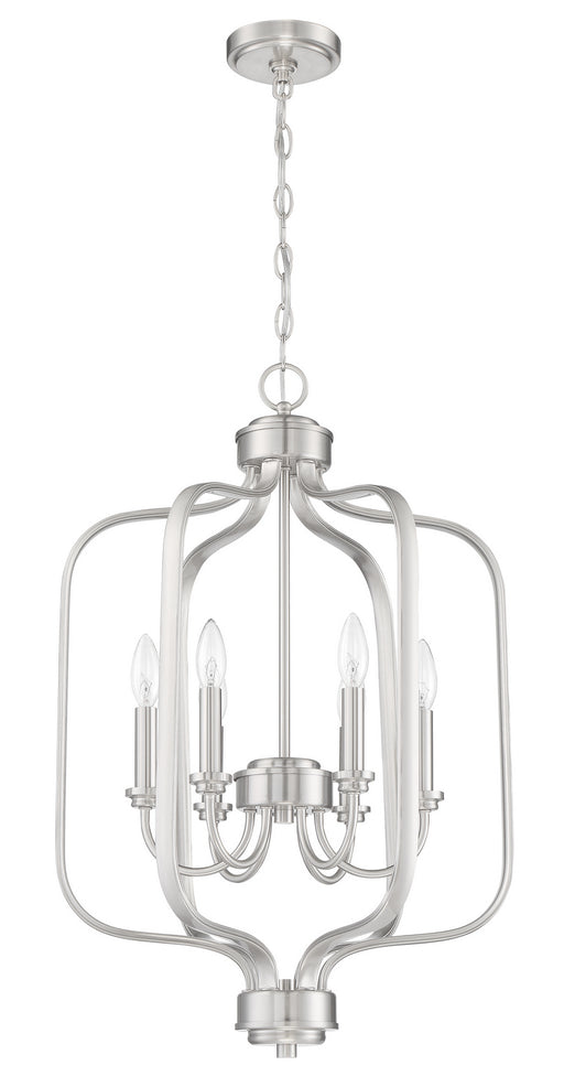 Bolden Six Light Foyer Pendant in Brushed Polished Nickel