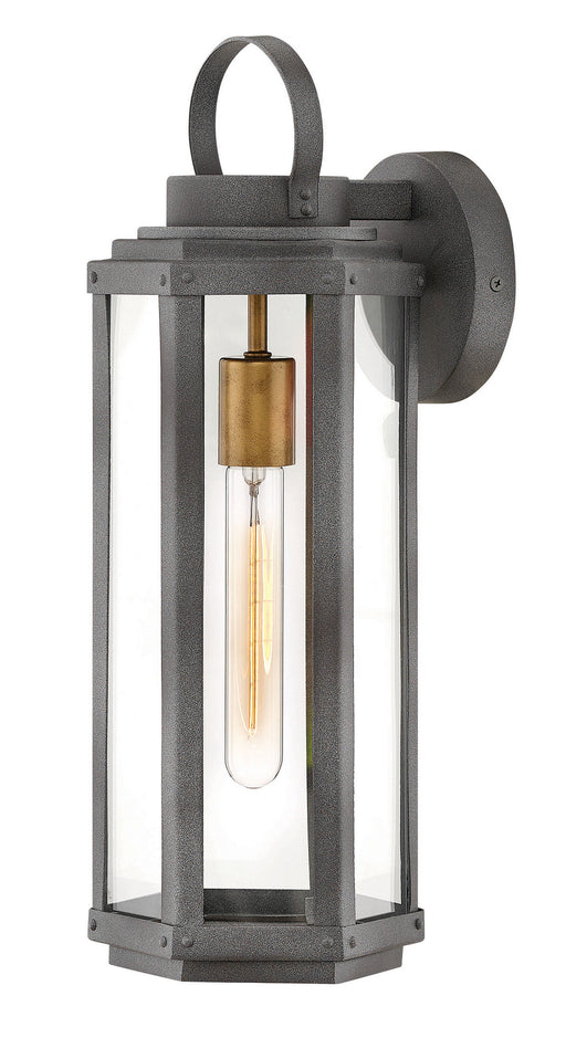 Danbury Medium Wall Mount Lantern in Aged Zinc - Lamps Expo