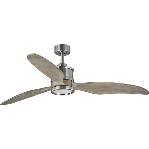 Farris 3-Blade Carved Wood 60" Ceiling Fan in Brushed Nickel