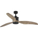 Farris 3-Blade Carved Wood 60" Ceiling Fan in Graphite