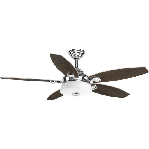 Graceful 54" 5-Blade Fan w/ LED Light in Polished Chrome