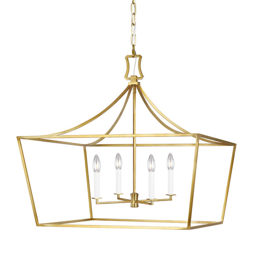 Southold 4-Light Single Tier Chandelier in Burnished Brass - Lamps Expo