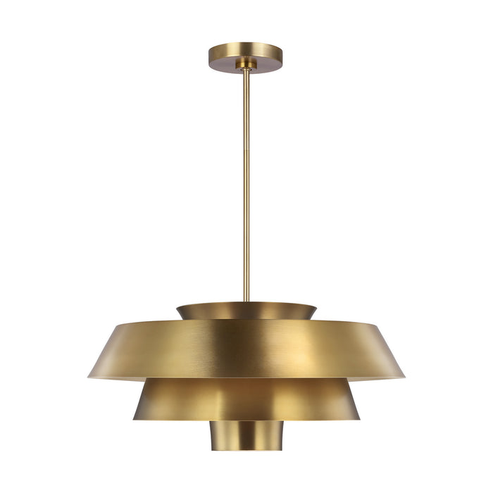 Brisbin 1-Light Pendant in Burnished Brass/Matte White - Lamps Expo