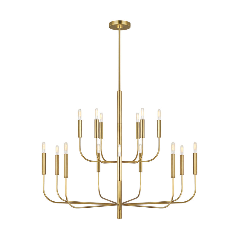 Brianna 15-Light Multi Tier Chandelier in Burnished Brass - Lamps Expo