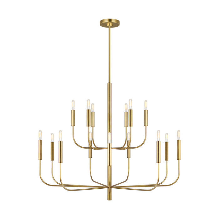 Brianna 15-Light Multi Tier Chandelier in Burnished Brass - Lamps Expo