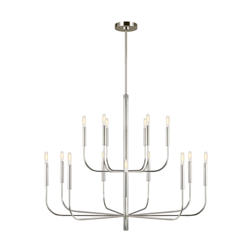 Brianna 15-Light Multi Tier Chandelier in Polished Nickel - Lamps Expo