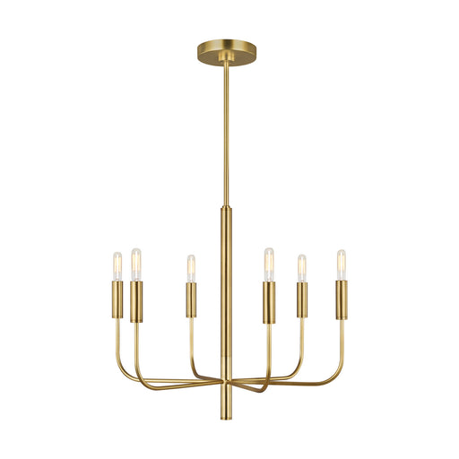 Brianna 6-Light Single Tier Chandelier in Burnished Brass - Lamps Expo