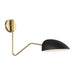 Jane 1-Light Swing Arm Sconce in Midnight Black/Burnished Brass - Lamps Expo