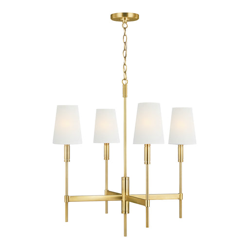 Beckham Classic 4-Light Single Tier Chandelier in Burnished Brass - Lamps Expo