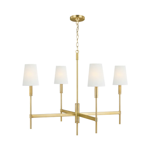 Beckham Classic 4-Light Single Tier Chandelier in Burnished Brass - Lamps Expo