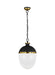 Aubry 2-Light Pendant in Midnight Black/Burnished Brass - Lamps Expo
