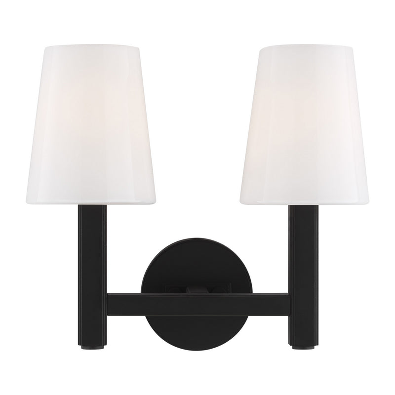 Logan 2-Light Vanity Lighting in Aged Iron - Lamps Expo