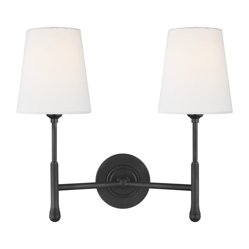 Capri 2-Light Wall Sconce in Aged Iron - Lamps Expo
