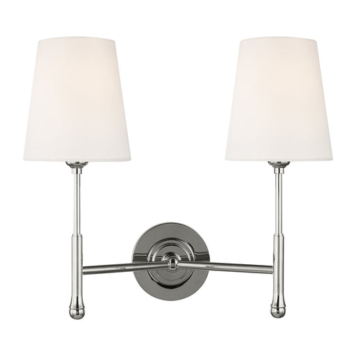 Capri 2-Light Wall Sconce in Polished Nickel - Lamps Expo