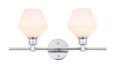 Gene 2-Light Wall Sconce in Chrome & Frosted White Glass