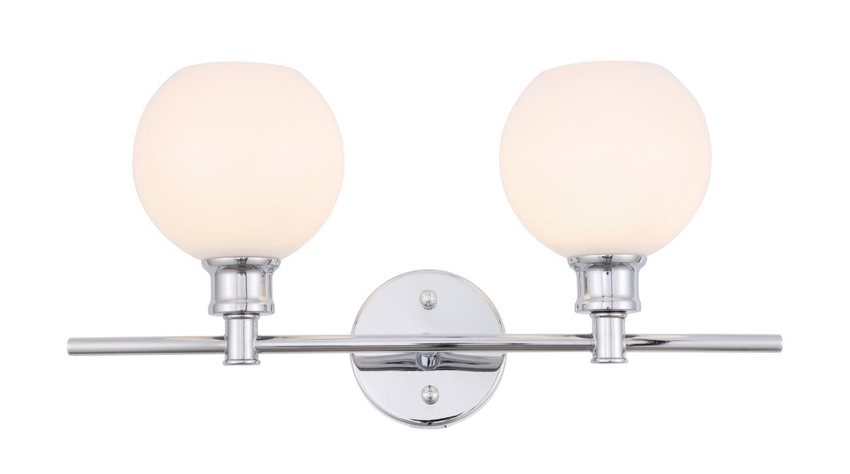 Collier 2-Light Wall Sconce in Chrome & Frosted White Glass