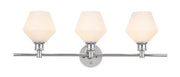 Gene 3-Light Wall Sconce in Chrome & Frosted White Glass