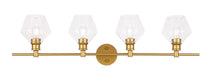 Gene 4-Light Wall Sconce in Brass & Clear Glass