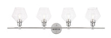 Gene 4-Light Wall Sconce in Chrome & Clear Glass