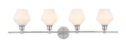 Gene 4-Light Wall Sconce in Chrome & Frosted White Glass