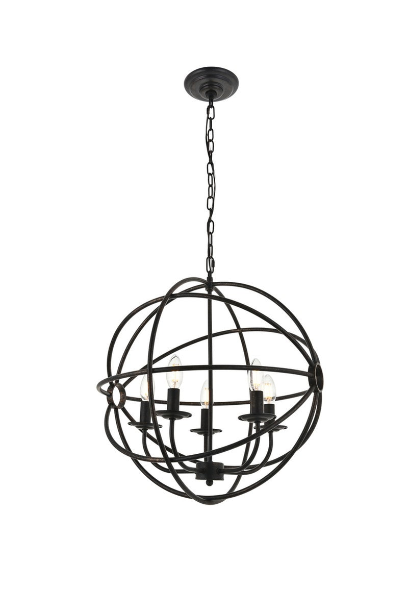 Octavia 5-Light Pendant in Dark Brown