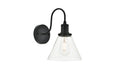 Histoire 1-Light Wall Sconce in Black & Clear
